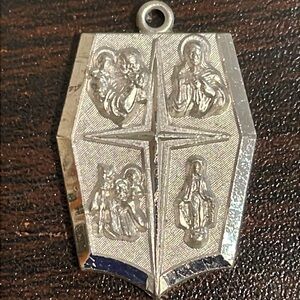 Vintage Sterling Silver Catholic “4 way” pendant